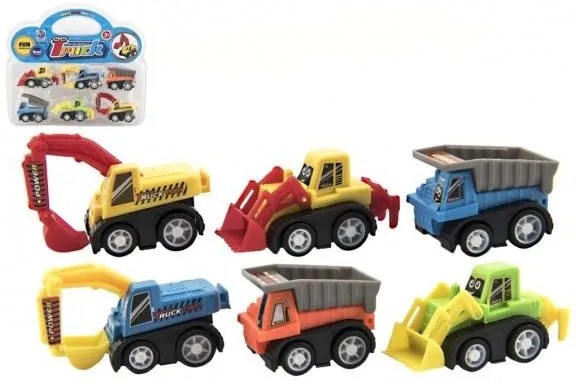 Mașini de construcții mini din plastic de 5 cm 6 buc
