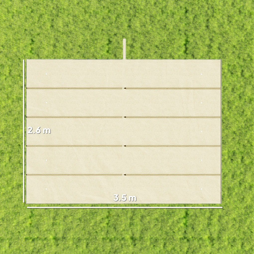 Outsunny Copertină de Schimb pentru Pergolă de Grădină cu 10 Orificii de Drenaj, Acoperire din Poliester, 250x255 cm, Gri | Aosom Romania