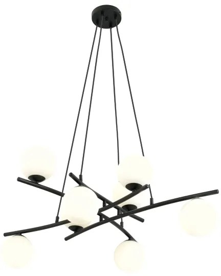 Lustră pe cablu ESSA 8xE14/10W/230V negru/alb