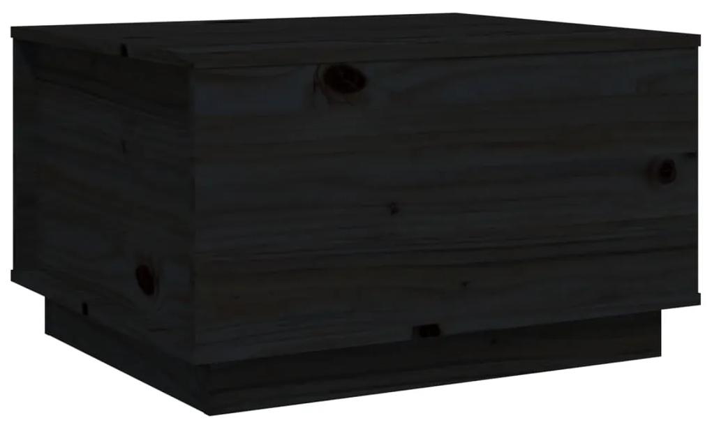 813419 vidaXL Măsuță de cafea, negru, 60x50x35 cm, lemn masiv de pin