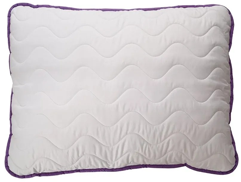 Patura matlasata pentru tot anul 140x200 cm cu perna BELLA LAVENDER 70x90 cm, alba