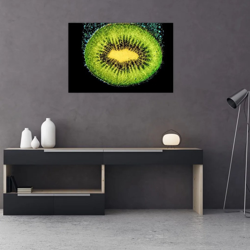 Tablou - detailu cu kiwi în apă (90x60 cm)