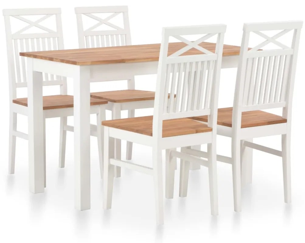 276426 vidaXL Set mobilier de bucătărie, 5 piese, lemn masiv de stejar