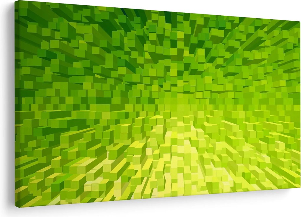 Tabloul cuburilor galbenverzui (90x60 cm)