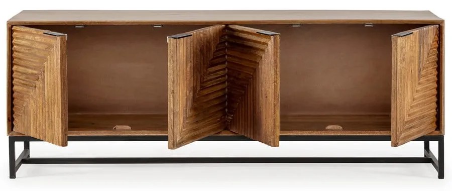 Comodă TV în culoare naturală din lemn de mango 160x58x40 cm Nereida – MOME