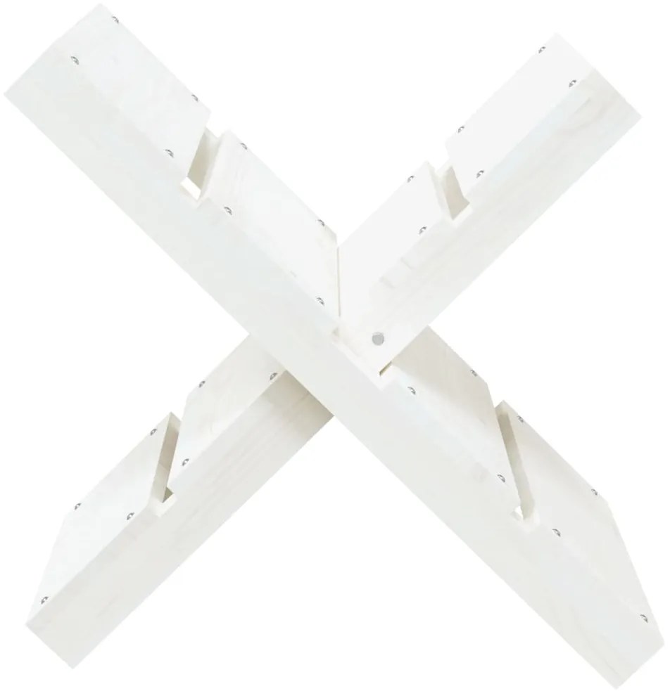 Suport pentru busteni alb 47x39,5x48 cm lemn masiv de pin Alb
