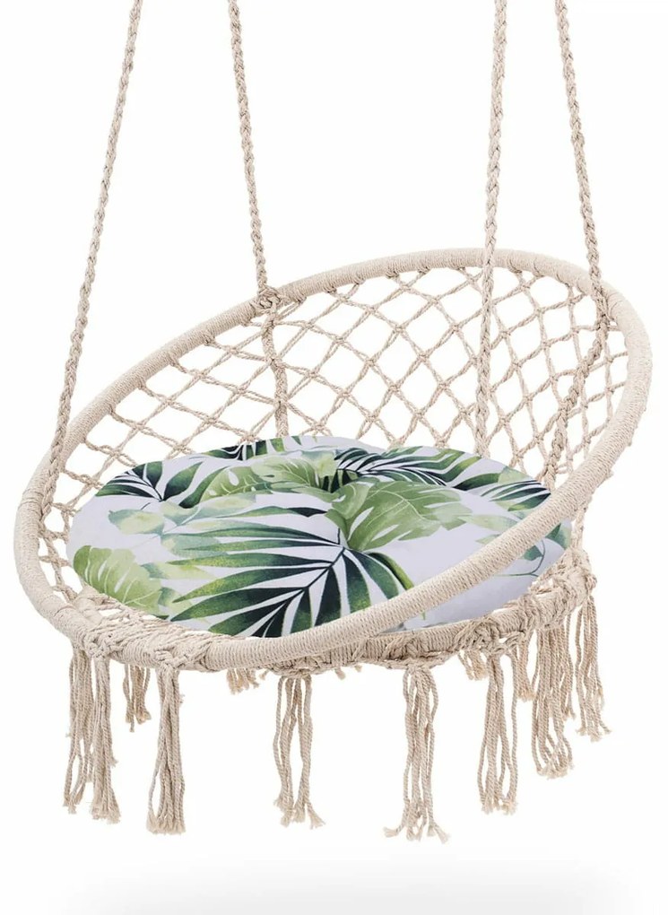 Domarex Pernă scaun XXL Green leaves, 65 cm