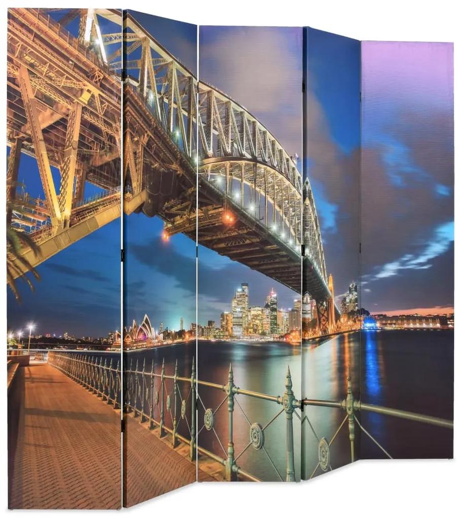 245867 vidaXL Paravan de cameră pliabil, 200 x 170 cm, Sydney Harbour Bridge