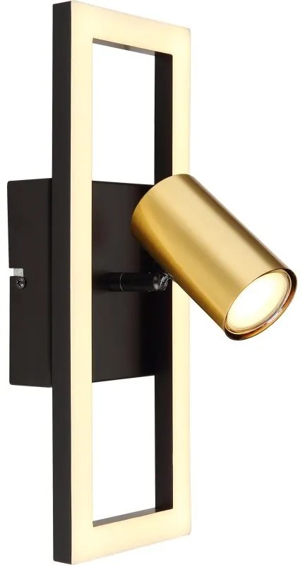 Aplica LED cu spot design modern Marrie negru, alama