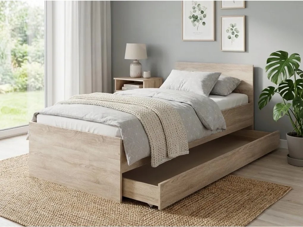 Cutie de depozitare sub pat ELISA 200 cm, stejar sonoma