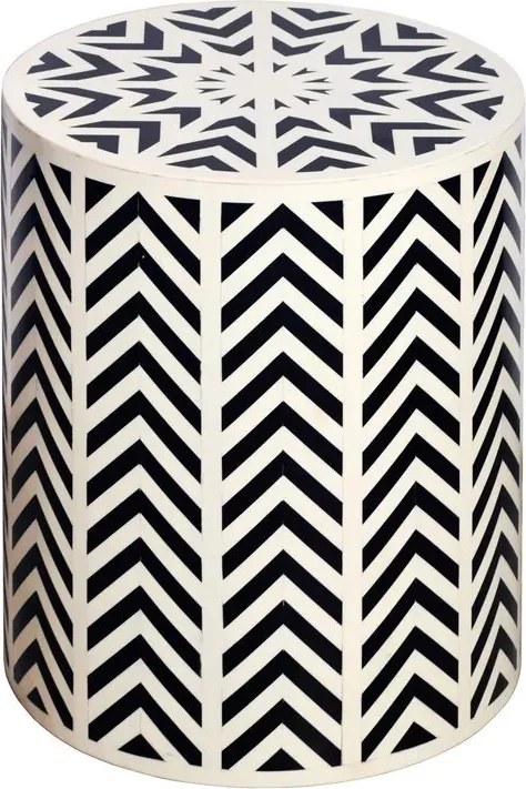 Masuta auxiliara design unicat Bone Inlay 45cm A-43660 VC