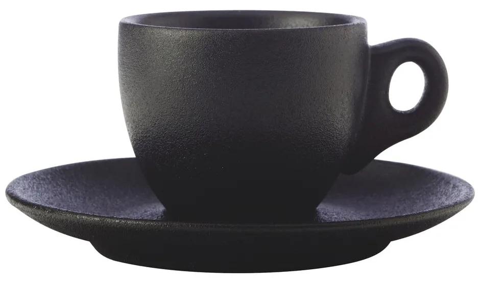 Ceașcă cu farfurie din ceramică Maxwell &amp; Williams Caviar, 80 ml, negru