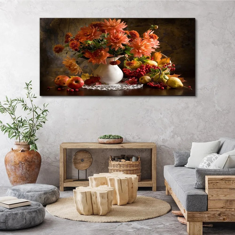 Tablou canvas Pictura flori fructe