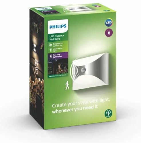 Philips 17299/47/16 - Aplică de exterior cu senzor HERB LED/6W/230V IP44