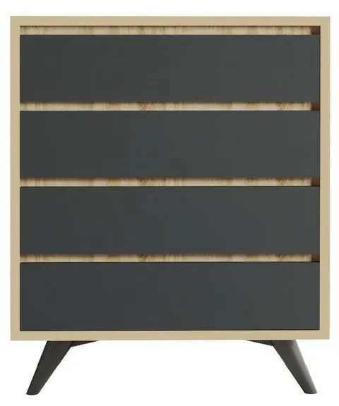 Comodă Suvera Oak and Anthracite