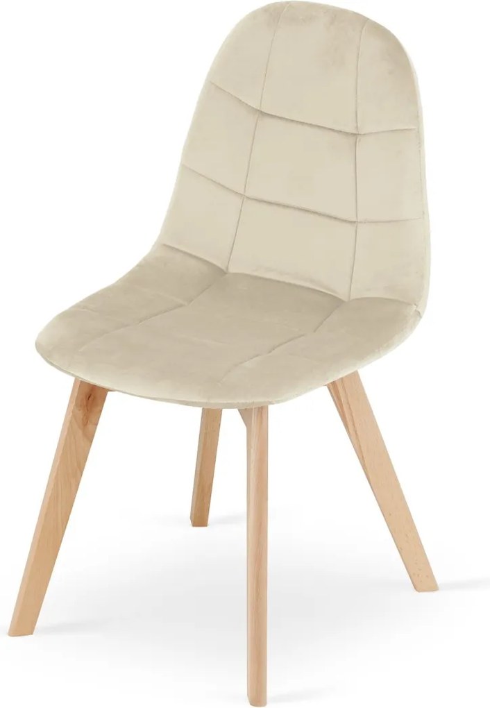 OFERTA Scaun de masa din catifea bej BORA II. calitate secundara