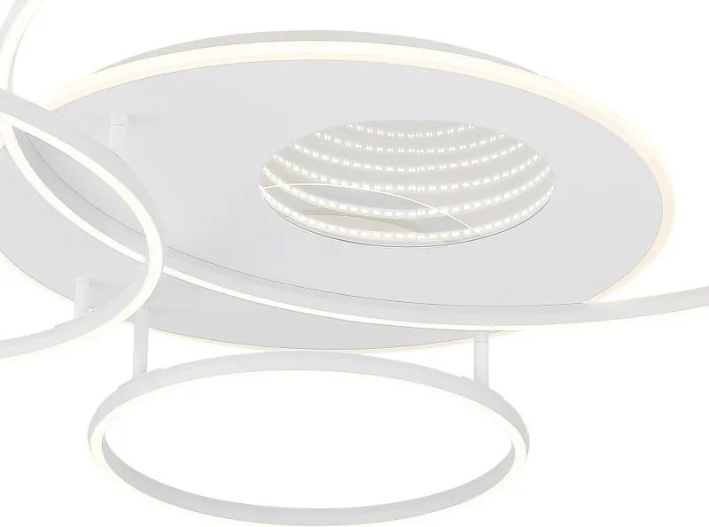 Lustra LED aplicata design circular INVERTINA alb