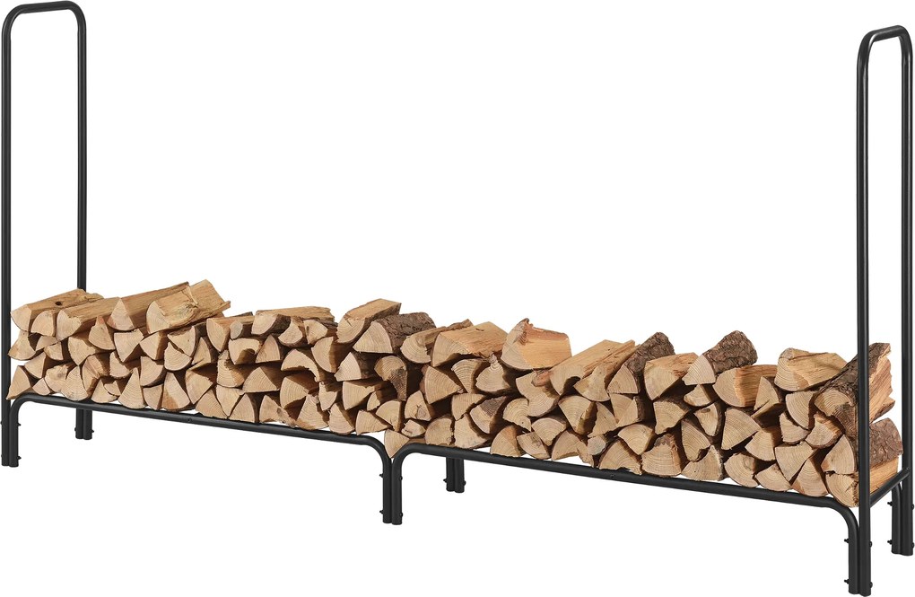 [en.casa]® Stove AAFR-6609 Suport lemne pentru sobe si seminee, 240 x 123 x 35 cm, 400 kg, otel, negru