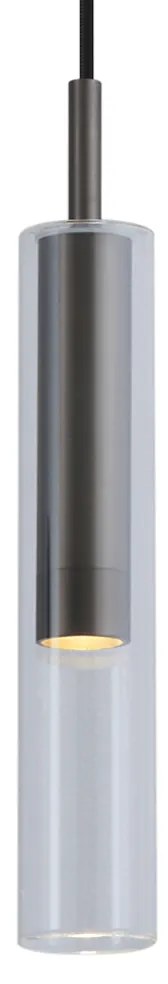 Spot modern gunmetal cu sticlă transparentă pentru sistem de șină monofazat - Slimline Loyce