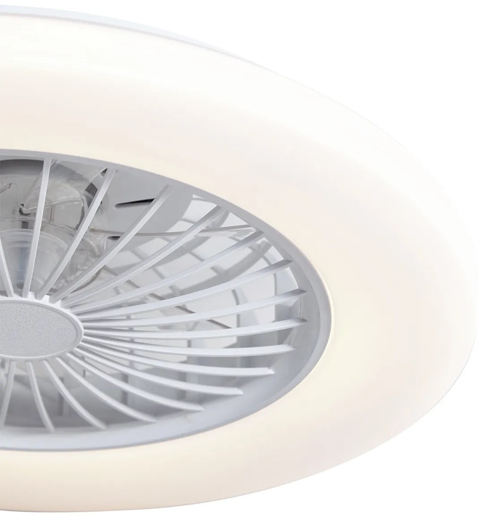Ventilator de tavan alb 48,5 cm incl. LED Dimmable in Kelvin cu telecomandă - Clemo
