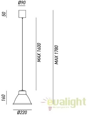 Pendul Vintage, Industrial Style diam.22cm, Loft 269.11.FF