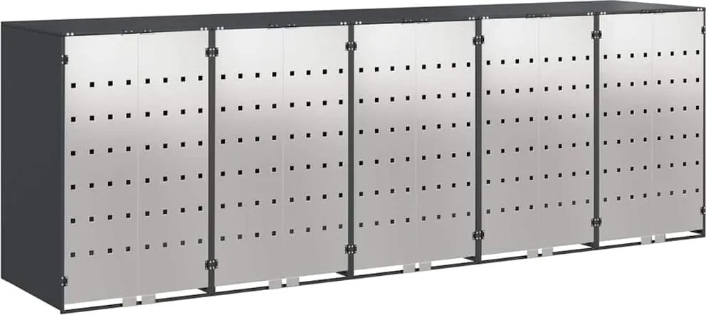 vidaXL Depozitare pentru 3 pubele Wheelie 340 x 77.5 x 115.5 cm Oțel