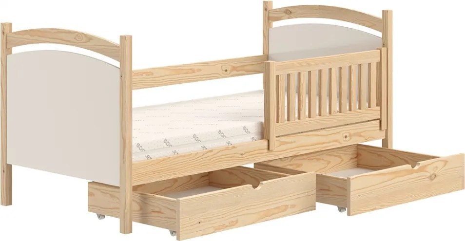Pat pentru copii drewniane z tablica suchoscieralna Amely 80x190 Certyfikat - Limetka - Konec série
