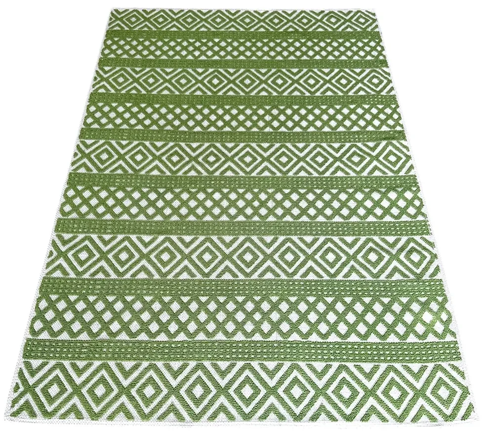 Covor tesut din Bumbac, verde, 80x300 cm, CBB626