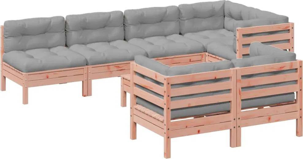 vidaXL Set canapele grădină cu perne, 8 piese, lemn masiv brad douglas