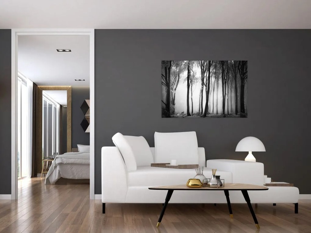 Tablou - Lup în pădurea întunecată (90x60 cm)