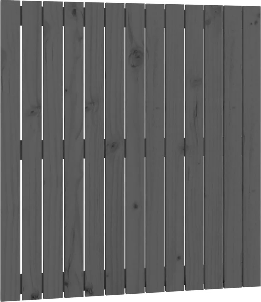 vidaXL Tăblie de pat pentru perete, gri, 82,5x3x90 cm, lemn masiv pin