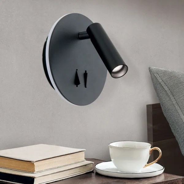 Spot LED de perete Orion WA 2-1467 LENNY LED/6W/230V + LED/3W negru