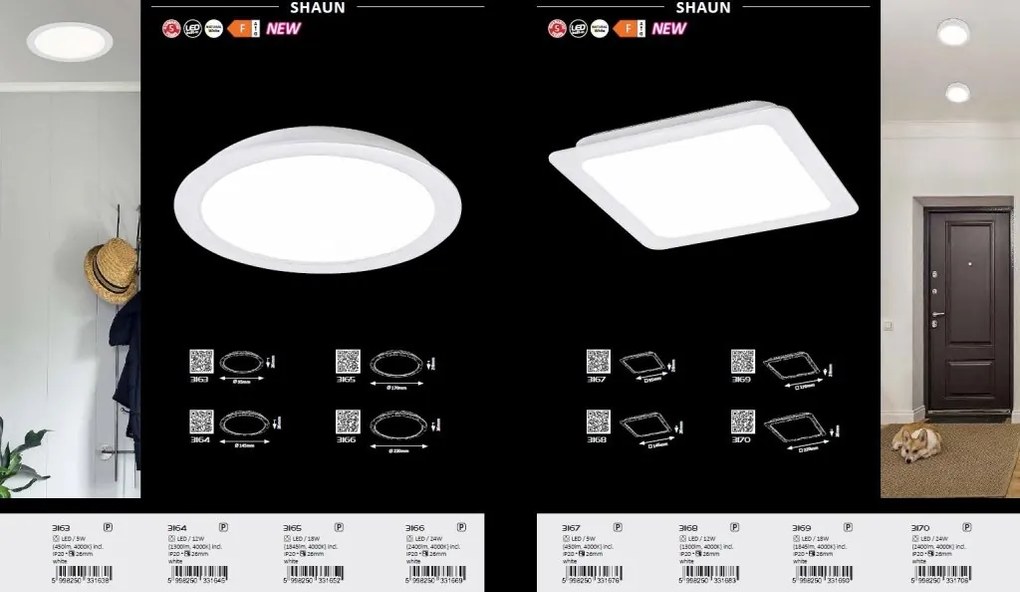 Spot LED incastrabil design modern Shaun alb 14,5cm