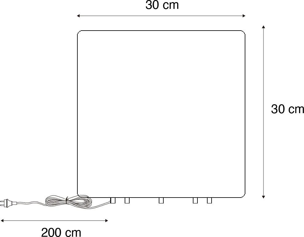 Lampă de exterior inteligentă albă, pătrată de 30 cm, inclusiv LED A60 IP44 - Nura