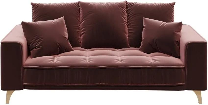 Canapea cu 2 locuri devichy Chloe, roz închis
