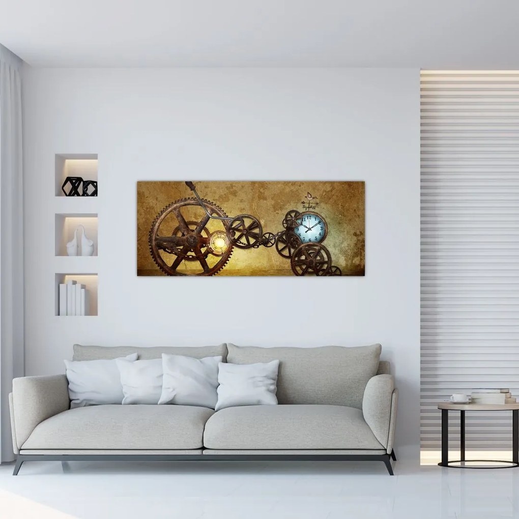Tablou cu aparatele istorice ale ceasurilor (120x50 cm)