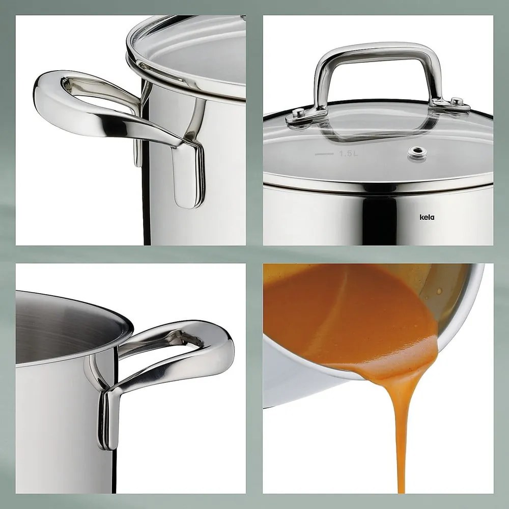 Oală din inox cu capac Kela Flavoria, ø 16 cm