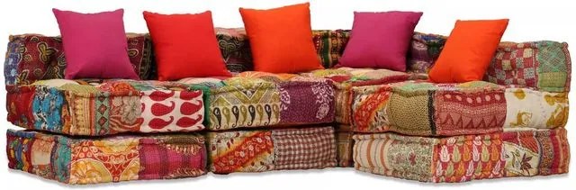 Canapea pat modulară cu 4 locuri Textil Model Petice