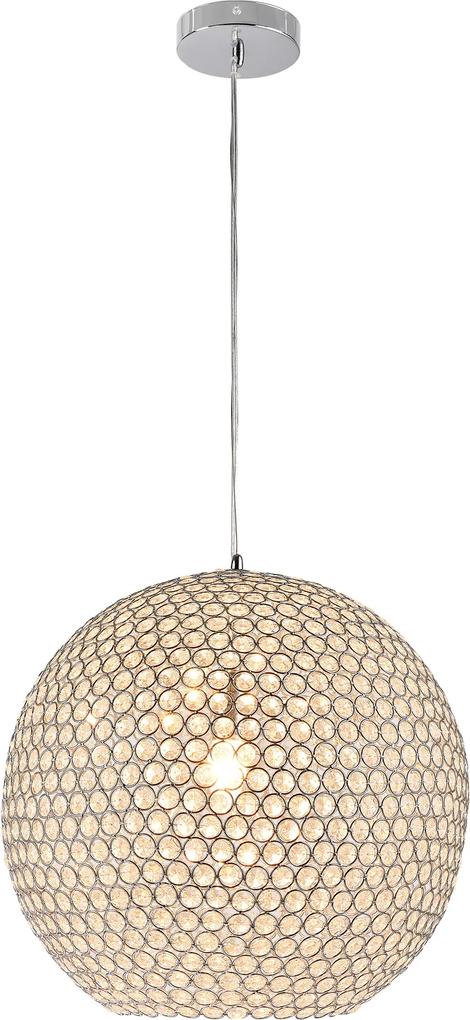 [lux.pro]® Lampa suspendata design decorativ – lampa plafon - Crom-cristal (1 x E14)