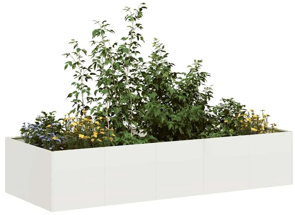vidaXL Jardinieră alb 200x80x40 cm oțel