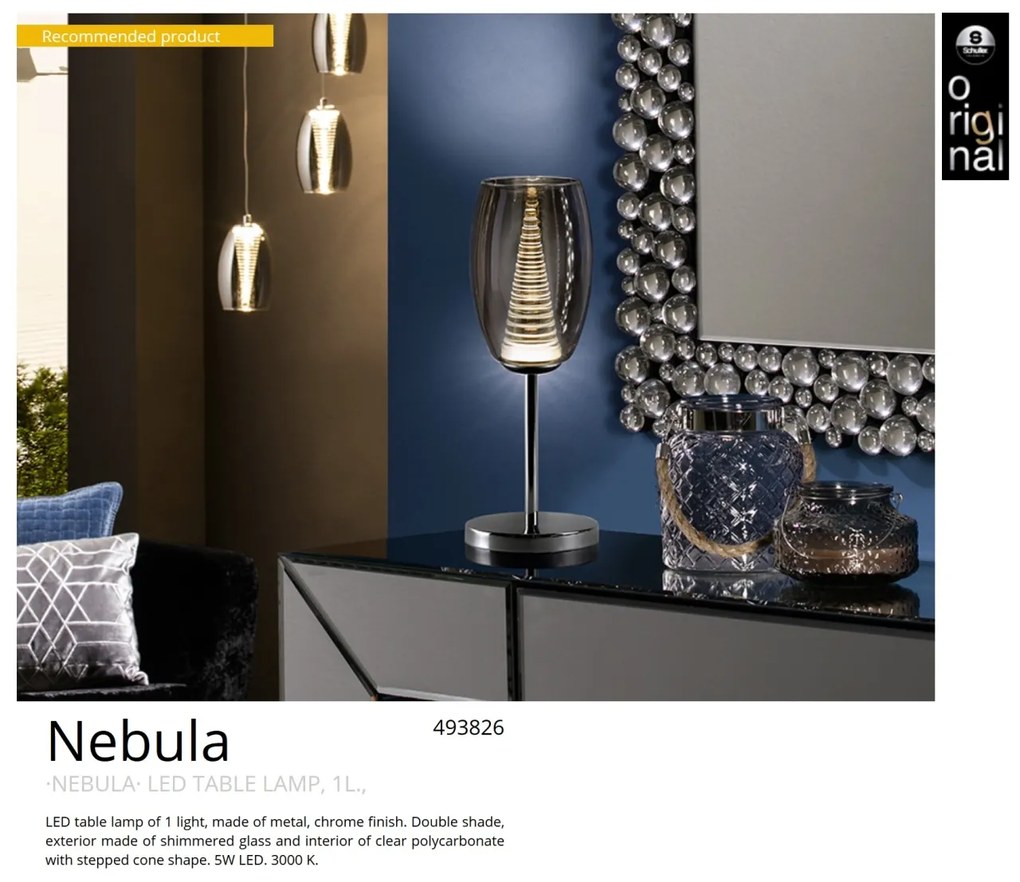 Veioza LED / Lampa de masa design modern Nebula SV-493826