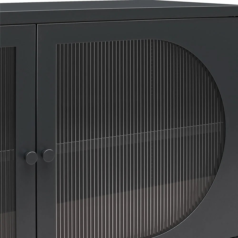 Vitrină neagră din metal 100x64x40 cm Luna – Støraa