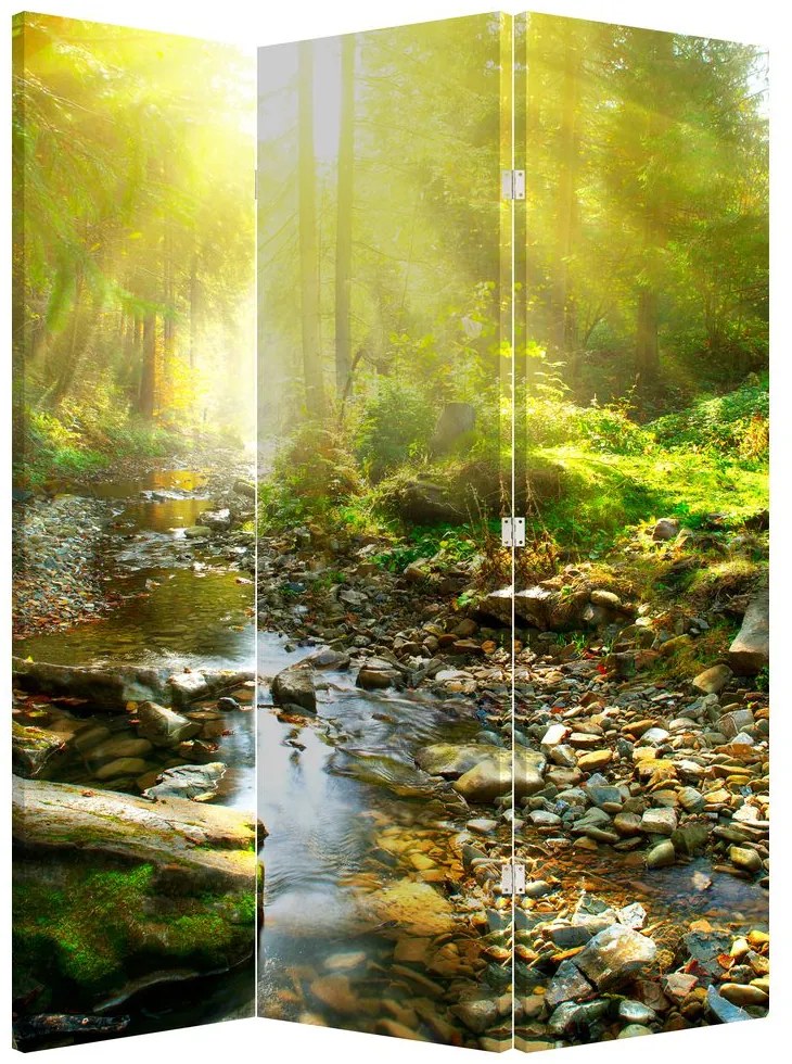 Paravan - Râul în pădurea verde (126x170 cm)