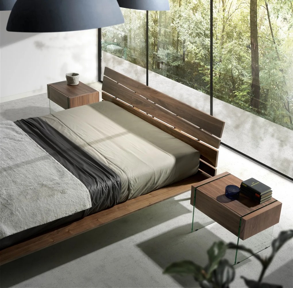 Masuta/ Noptiera eleganta design deosebit Aurore AC-CP1803-H-NOGAL