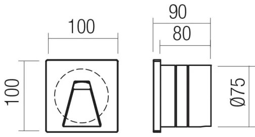 Redo 91196 - Lampă de orientare LED BAST pentru exterior, 2,5W, 230V, IP65, antracit