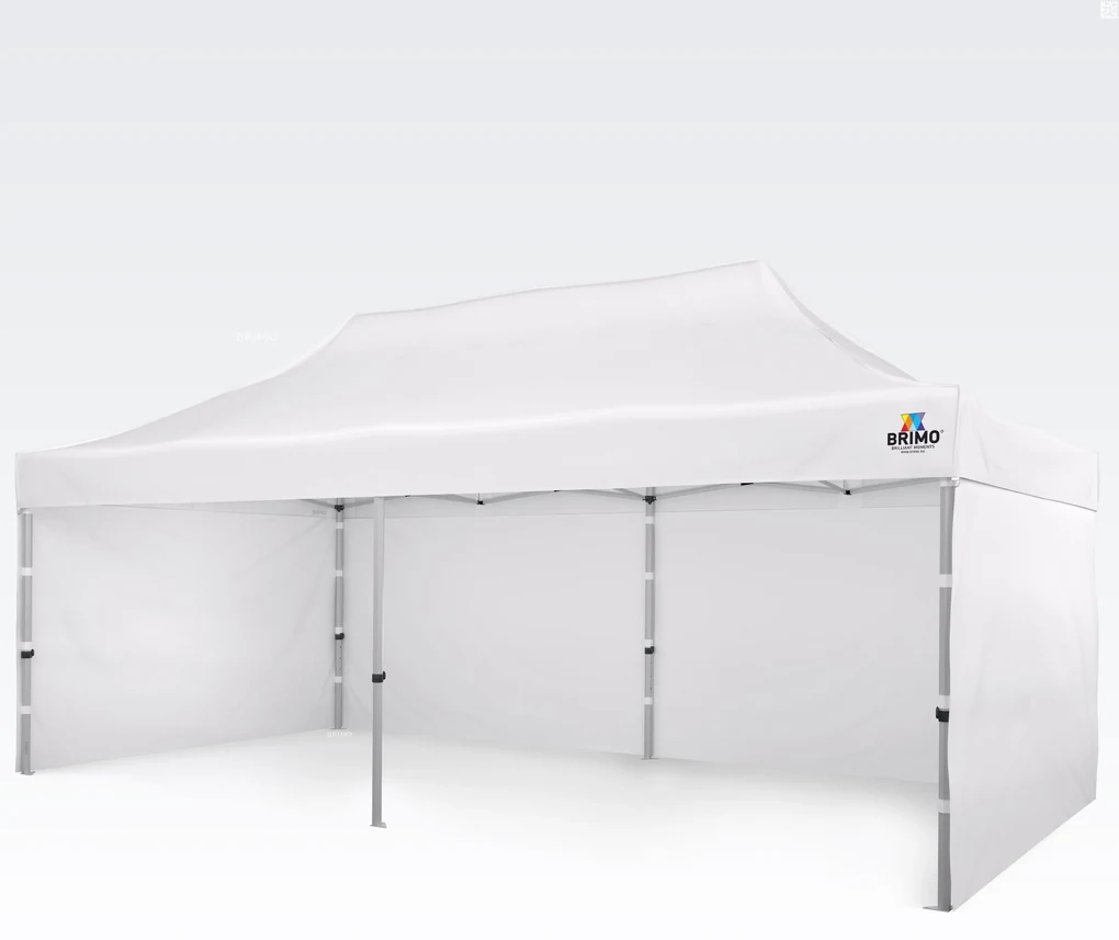 Pavilion pliabil 3x6m - cu 3 pereți - Alb