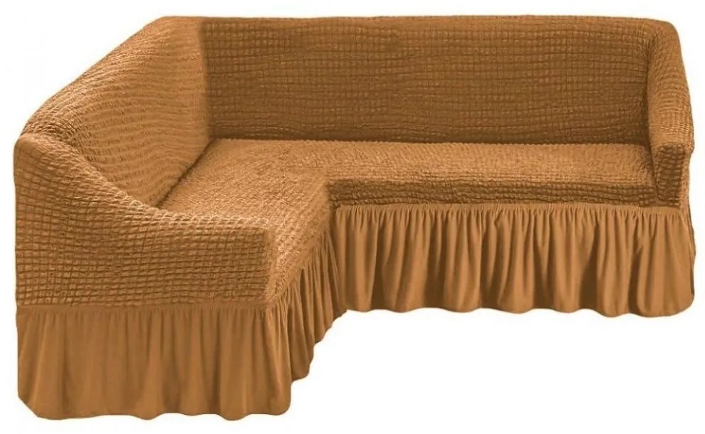 Husa coltar elastica, in forma de L, creponata, mustar, HC-04-MS