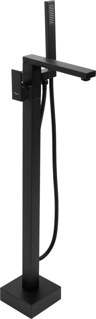 Baterie cada freestanding Rea Tery, negru mat