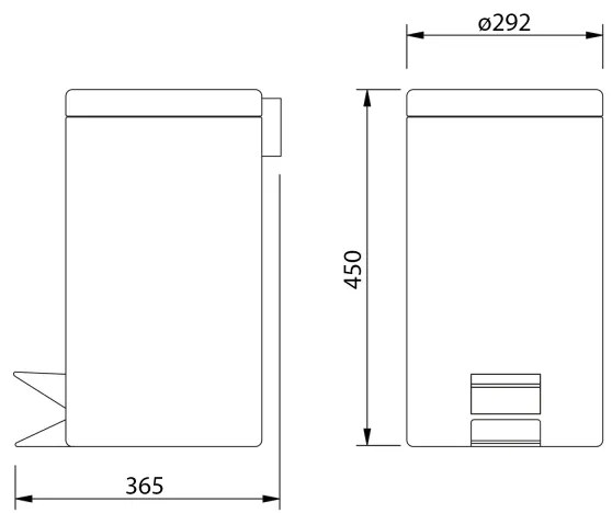 Coș de gunoi Aqualine SIMPLE LINE 20 l oțel inoxidabil lustruit