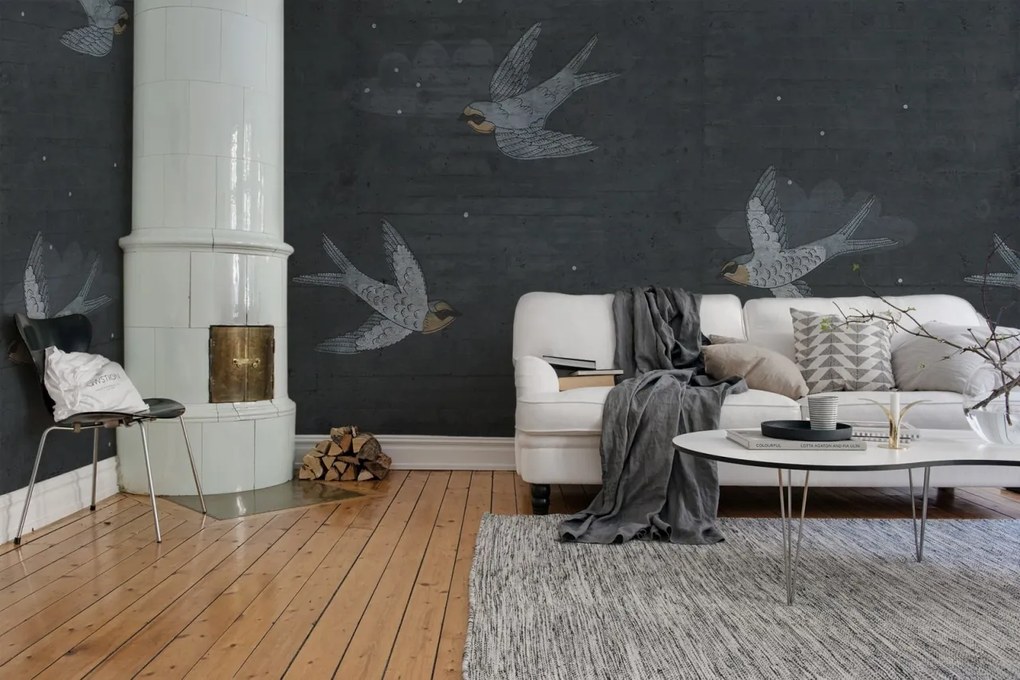 Fototapet, Concrete Art, Night Swallow, Rebel Walls